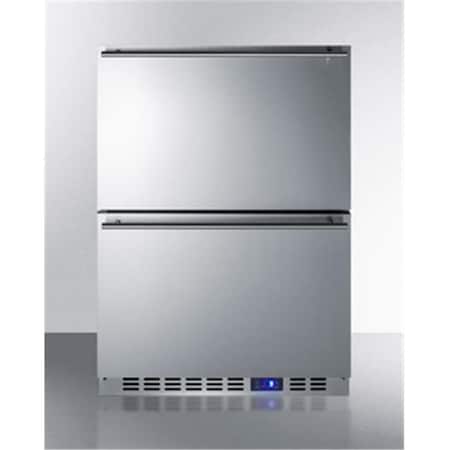 Summit CL2R248 Built-in Undercounter Two-Drawer All-Refrigerator, Panel-Ready - Stainless Steel CL2R248